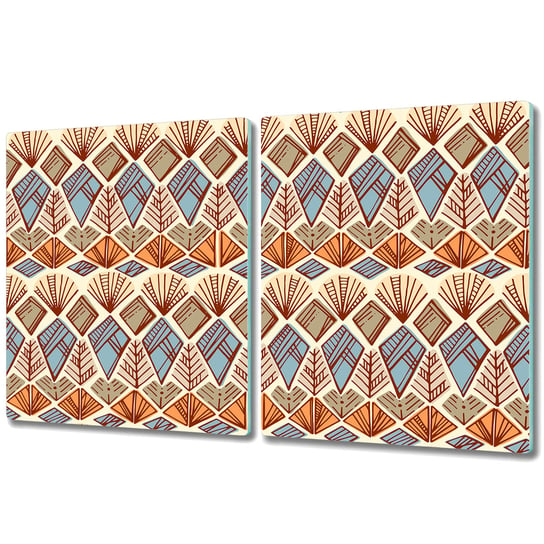 Deski Kuchenne ze Stylowym Ozdobnym nadrukiem - 2x 40x52 cm - Etniczny brązowy wzór Coloray