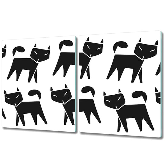 Deski Kuchenne ze Stylowym Ozdobnym nadrukiem - 2x 40x52 cm - Koty geometryczny wzór Coloray