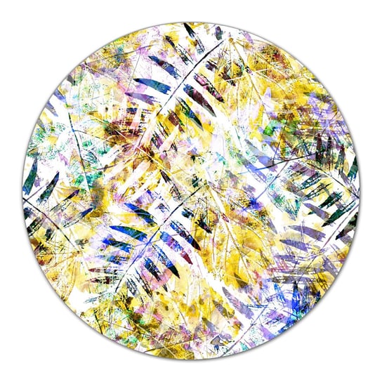 Deski szklane na pizzę ozdobna Złote liście fi40, Coloray Coloray