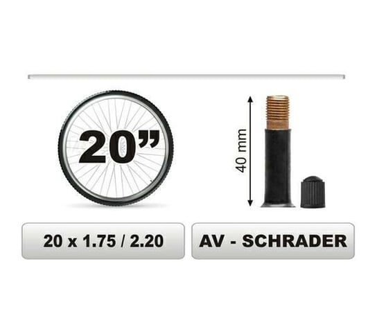 Dętka Rowerowa SUPER MOCNA 20 X 1,75 / 2,20 Av carcommerce