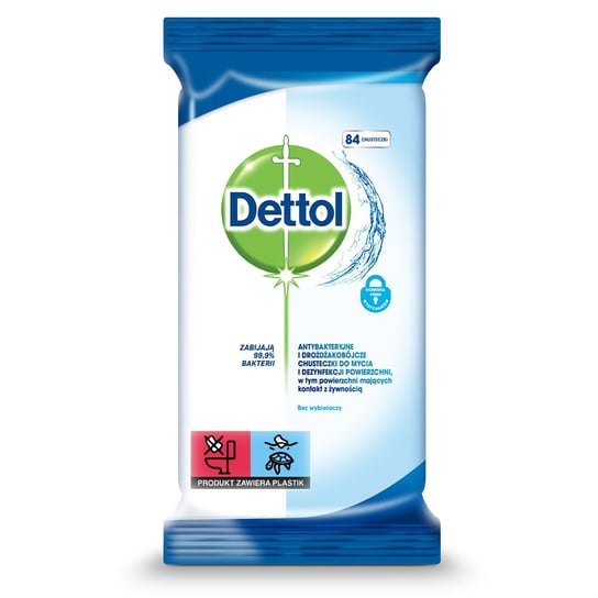 DETTOL, Chusteczki do mycia i dezynfekcji powierzchni antybakteryjne i drożdżakobójcze, 84 szt. Dettol