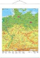 Deutschland physisch 1 : 750 000. Wandkarte mit Metallbeleistung Stiefel Heinrich