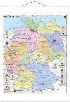 Deutschland politisch mit Wappen 1 : 700.000. Wandkarte mit Metallbeleistung Stiefel Heinrich