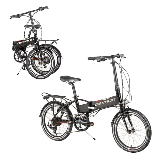 Devron, Składany rower elektryczny 20124, 20", czarny Devron