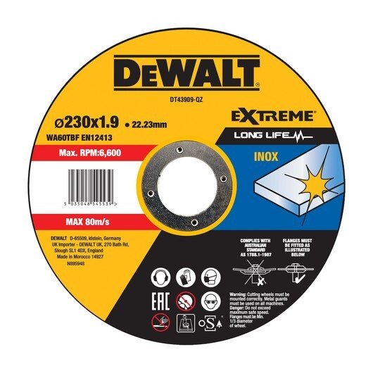 DeWALT, Tarcza Do Cięcia Metalu 230X1,9Mm Inox DeWalt