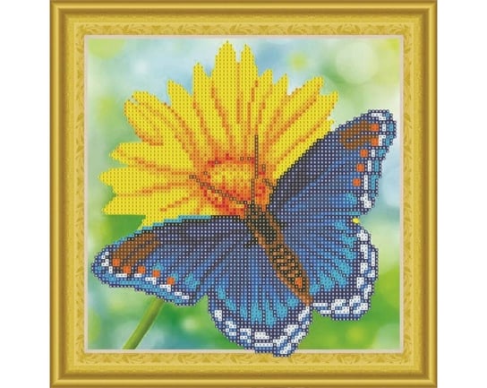 Diamentowa mozaika 30x30cm, Motyl i kwiatek Collection D`Art