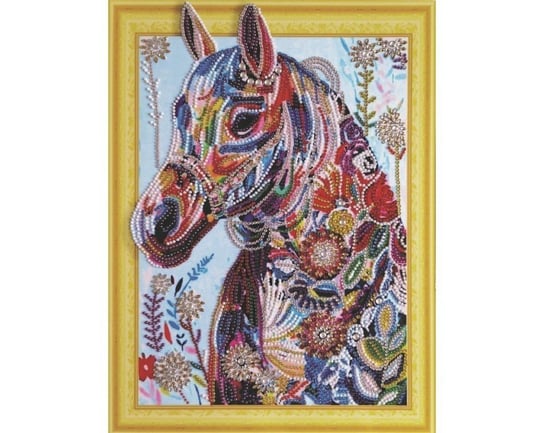 Diamentowa mozaika 30x40c, Koń w kwiatach Collection D`Art