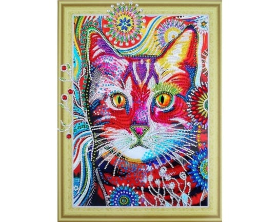 Diamentowa mozaika 30x40cm, Kot w kolorach Collection D`Art