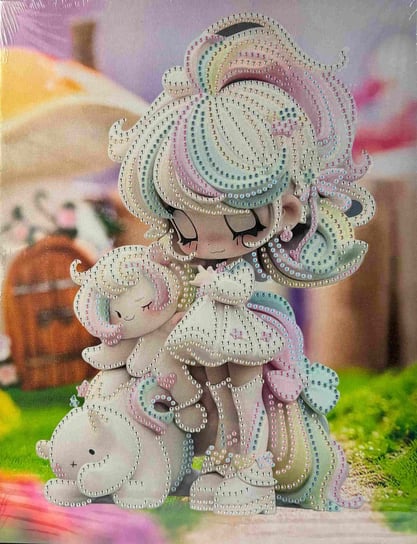 diamentowa mozaika na ramie słodka dziewczynka z zabawkami Norimpex