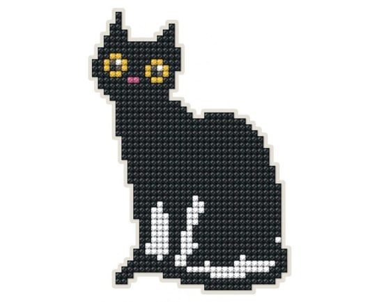 Diamentowa mozaika z magnesem czarny kot Collection D`Art