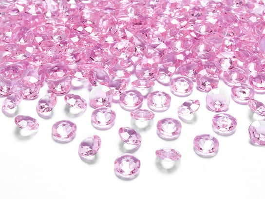 Diamentowe konfetti, jasny różowy, 12 mm, 100 sztuk PartyDeco