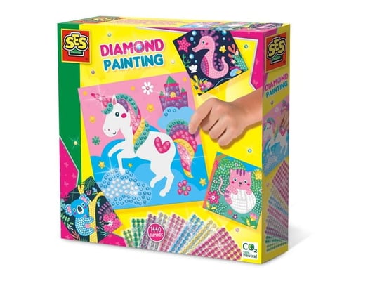 Diamentowe Mozaiki Szczęśliwe Zwierzęta Ses Creative - Zabawki Kreatywne Dla Dziewczynek SES