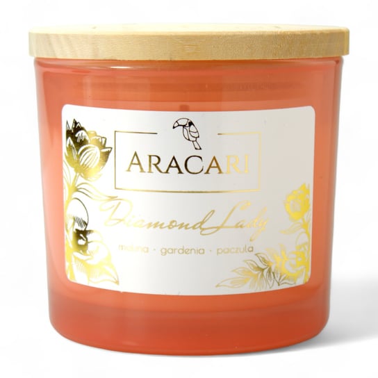 DIAMOND LADY - Sojowa świeca zapachowa ARACARI z kolekcji MOONSTONE różowy opalizujący Aracari