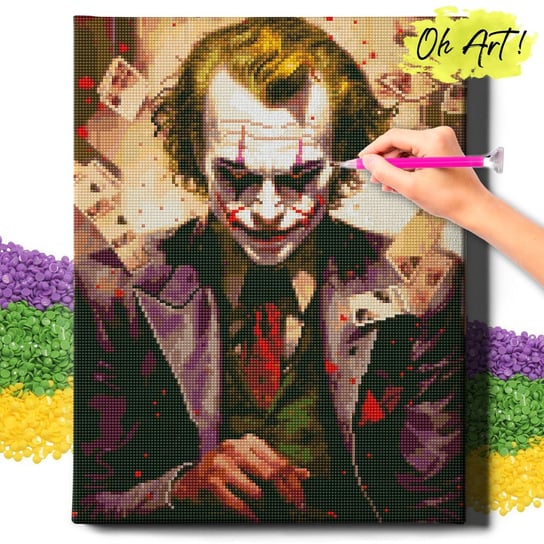 DIAMOND PAINTING 5D z RAMĄ Joker Haft Diamentowy Duży Joker i karty Mozaika 40x50 cm Oh Art!