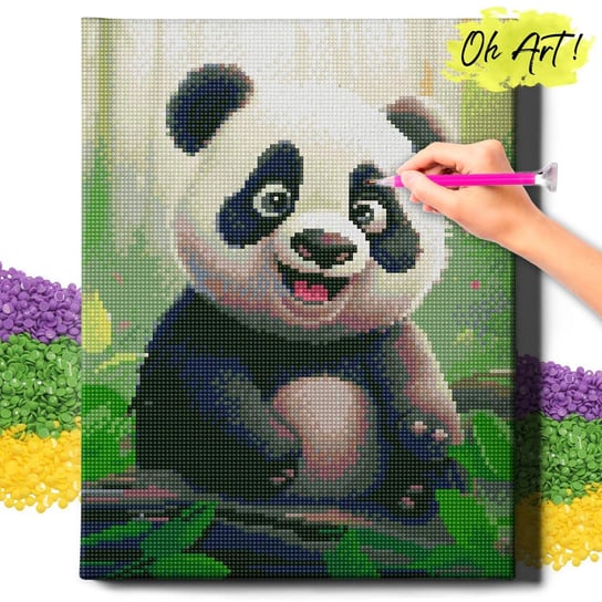 Diamond Painting 5D Z Ramą Mała Panda Haft Diamentowy 30X40 Mozaika Zwierzęta Dla Dzieci Oh Art! Oh Art!