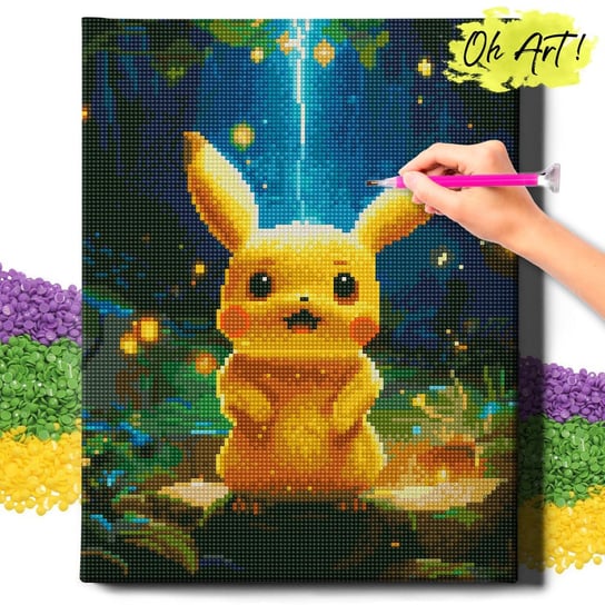 Diamond Painting 5D Z Ramą Żółty Pokémon Haft Diamentowy 30X40 Mozaika Dla Dzieci Oh Art! Oh Art!