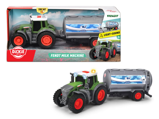 Dickie Toys, FARM ciągnik z przyczepą na mleko, 26 cm Dickie Toys
