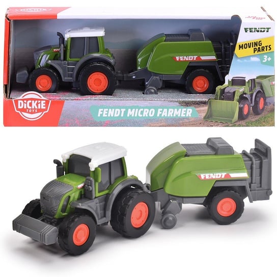 Dickie Toys, Farm Traktor Fendt Maszyna do Belowania Prasa 18cm Dickie Toys