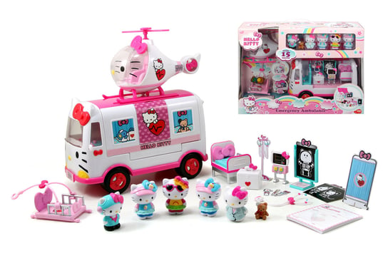 Dickie Toys, Hello Kitty, ambulans ratunkowy z figurkami i helikopterem Dickie Toys