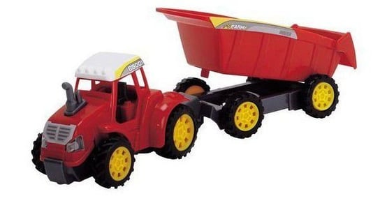 Dickie Toys, Traktor Farm z przyczepą, czerwony Dickie Toys