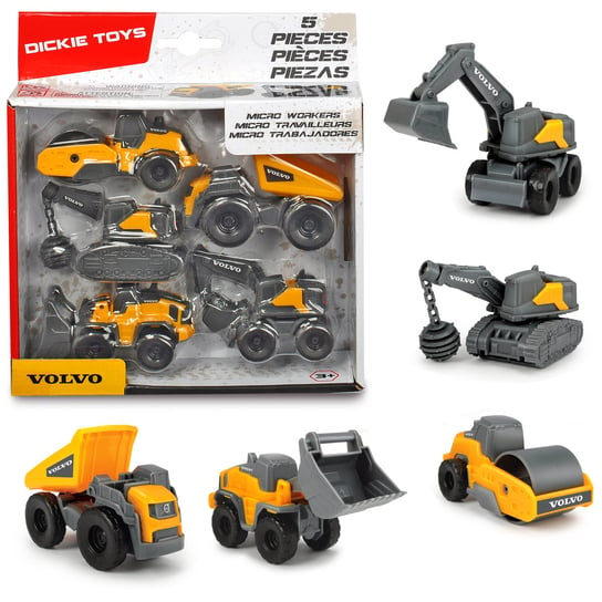 Dickie Toys, Volvo, zestaw pojazdów budowlanych Dickie Toys