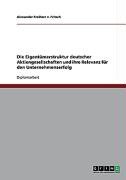 Die Eigentümerstruktur deutscher Aktiengesellschaften und ihre Relevanz für den Unternehmenserfolg Freiherr Fritsch Alexander V.