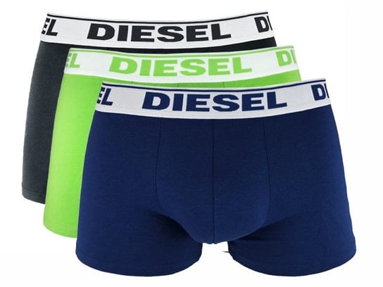 Diesel, Bokserki męskie, Umbx Shawn Trunk Boxer 3-Pack, Czarny- Zielony- Granatowy, rozmiar L Diesel