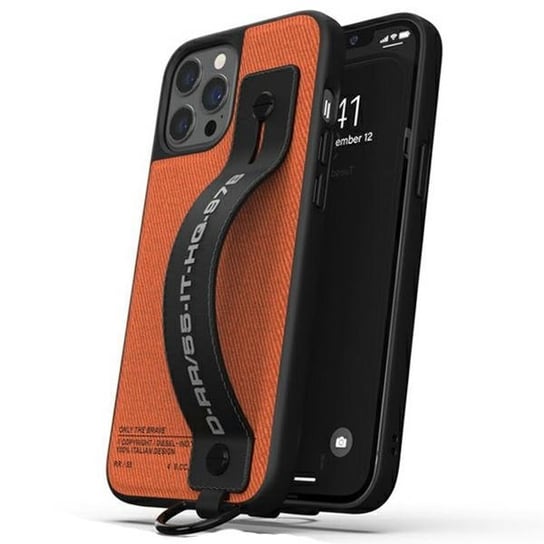 Diesel Handstrap Case Utility Twill Iphone 12/12 Pro Czarno-Pomarańczowy/Black-Orange 44288 Diesel