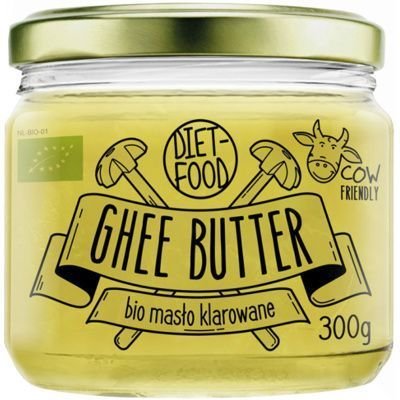 Diet Food, Ghee Butter, Masło klarowane Bio, 300 g Diet-food