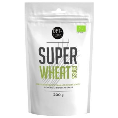 Diet-Food, sproszkowana bio trawa młodej pszenicy Super Wheat Grass, 200 g Diet-food