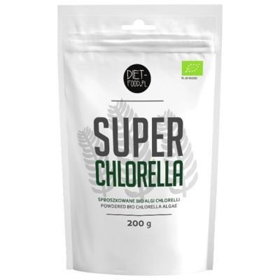 Diet Food, Super Chlorella, Sproszkowane Bio algi chlorelli, 200 g Diet-food
