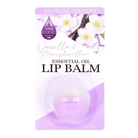 Difeel, Essential Oil Lip Balm, Naturalny balsam do ust Vanilla & Marshmellow, 7.5 g Difeel