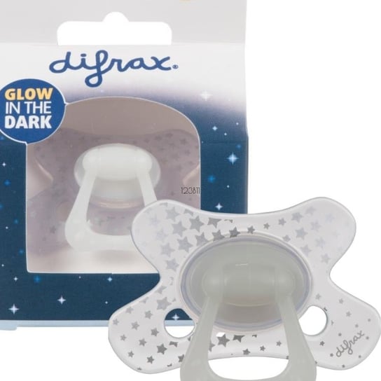 Difrax Okrągły smoczek dla dzieci 20m+ świecący w ciemności Difrax
