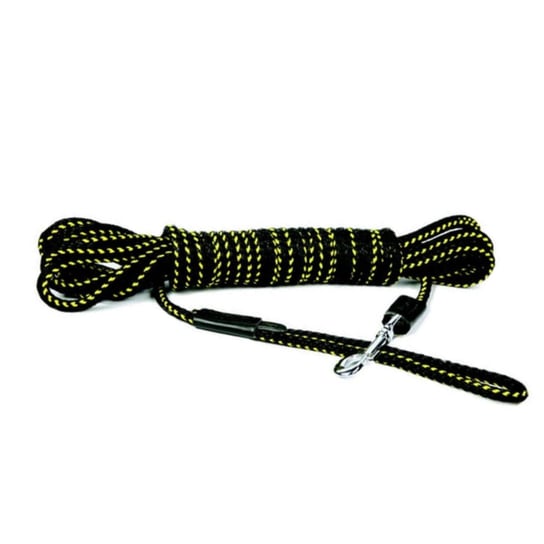 Dingo Linka treningowa na ślad z uchwytem dla psa Special czarno-żółta Ø0,8 cm x 5 m Dingo
