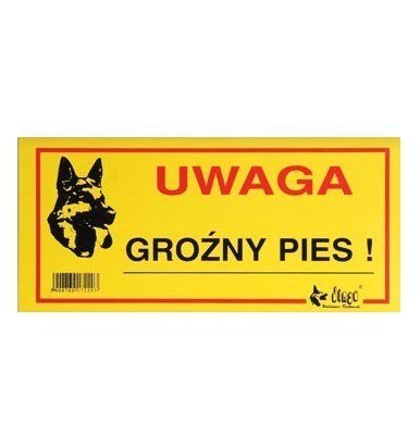 Dingo Metalowa tabliczka ostrzegawcza "Uwaga groźny pies!" Dingo