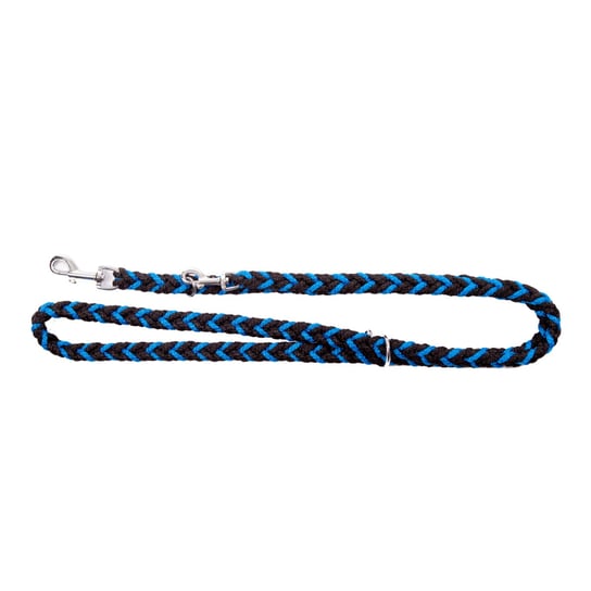 Dingo Smycz przepinana z linki dla psa - zaplatana w warkocz niebiesko-czarna Ø1,8 x 220 cm Dingo