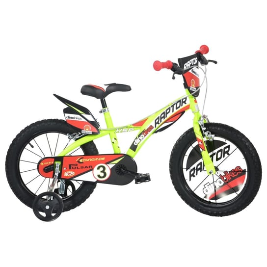 Dino Bikes, Raptor, Rower dziecięcy, fluorescencyjny żółty, 16" Dino Bikes