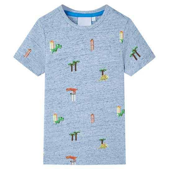 Dino Kids Koszulka 100% bawełna, niebieski melanż, Zakito Europe