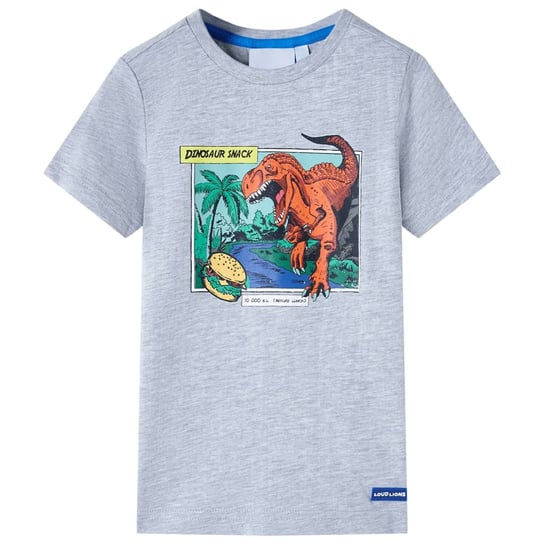 Dino Kids Koszulka 128 Szara 95% bawełna 5% wiskoz Zakito Europe