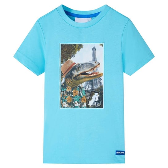 Dino Kids T-shirt 100% bawełny, rozmiar 128, aqua Zakito Europe