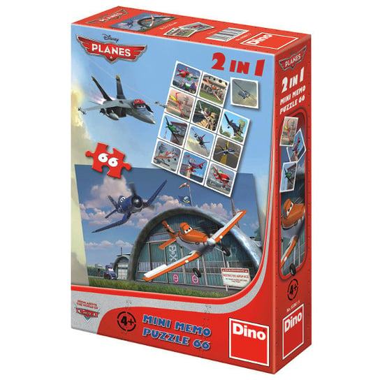 Dino, puzzle, Disney, Samoloty, memo, 66 el. Dino