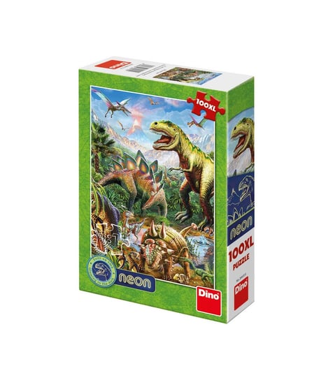 Dino, puzzle, dla dzieci świecące w ciemności Dinozaury, 100 el. Dino