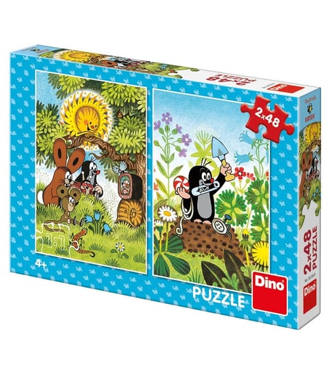 Dino, puzzle, Krecik i Przyjaciele, Puzzle tradycyjne, 2x48 el. Dino
