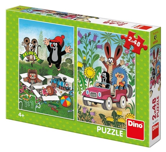 Dino, puzzle, Krecik i Przyjaciele, Wesoła paczka, 2x48 el. Dino