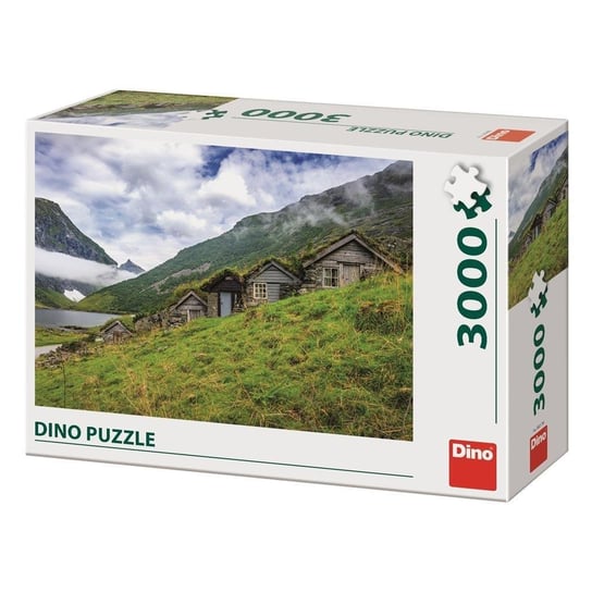 Dino, puzzle, Norwegia, Wioska nad Fiordem, 3000 el. Dino