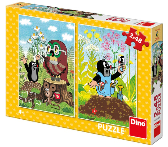 Dino, puzzle, puzzle, Krecik i Przyjaciele, Krecik z sową, 2x48 el. Dino