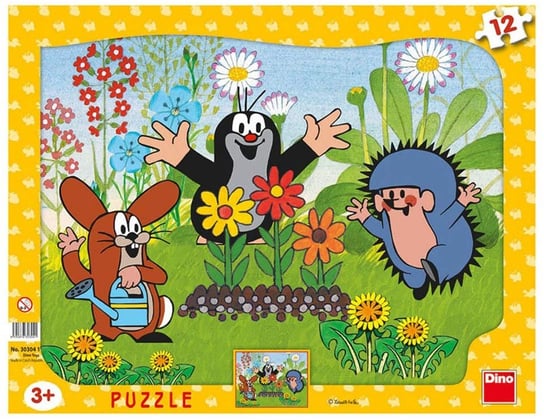 Dino, puzzle, puzzle, Krecik i Przyjaciele, W ogrodzie, 12 el. Dino