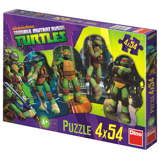 Dino, puzzle, Wojownicze Żółwie Ninja, 4x54 el. Dino