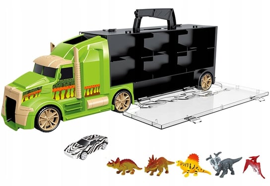 DINO TIR CIĘŻARÓWKA TRANSPORTOWA 5x DINOZAUR+AUTKO M-Import