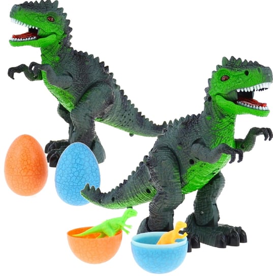 Dinozaur interaktywny, chodzi i świeci + 2 jaja SuperZabaweczki